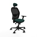 Jorquera sincro malla negra similpiel verde botella brazos 3D base nailon cabecero fijo ruedas 65mm nailon