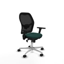 Jorquera sincro malla negra similpiel verde botella brazos 3D base aluminio  ruedas 65mm nailon