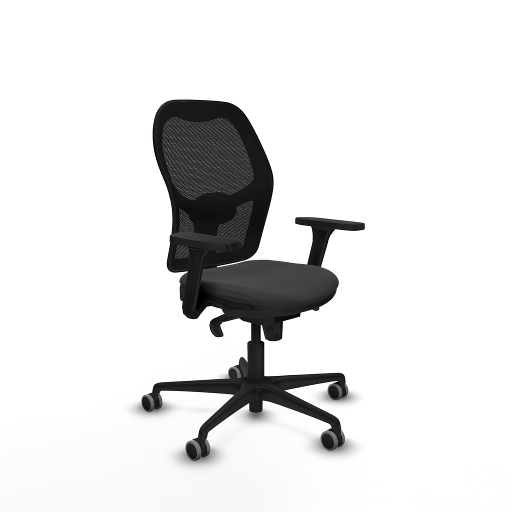 Jorquera sincro malla negra similpiel gris oscuro brazos 3D base nailon  ruedas 65mm engomada