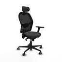 Jorquera sincro malla negra similpiel gris oscuro brazos 3D base nailon cabecero 2D ruedas 65mm engomada