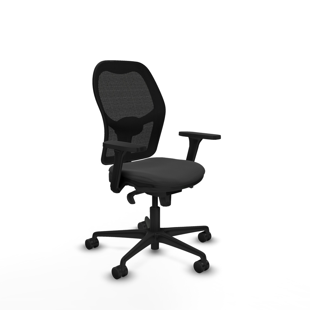Jorquera sincro malla negra similpiel gris oscuro brazos 3D base nailon  ruedas 65mm nailon