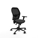Jorquera sincro malla negra similpiel gris oscuro brazos 3D base nailon  ruedas 65mm nailon