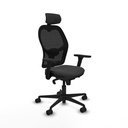 Jorquera sincro malla negra similpiel gris oscuro brazos 3D base nailon cabecero 2D ruedas 65mm nailon