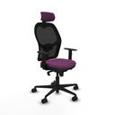 Jorquera sincro malla negra similpiel morado brazos 1D base nailon cabecero 2D ruedas 65mm nailon
