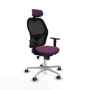 Jorquera sincro malla negra similpiel morado brazos 1D base aluminio cabecero 2D ruedas 65mm engomada
