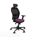 Jorquera sincro malla negra similpiel morado brazos 2D base nailon cabecero 2D ruedas 65mm engomada