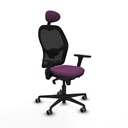 Jorquera sincro malla negra similpiel morado brazos 3D base nailon cabecero fijo ruedas 65mm engomada