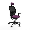 Jorquera sincro malla negra similpiel morado brazos 3D base nailon cabecero fijo ruedas 65mm nailon