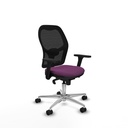 Jorquera sincro malla negra similpiel morado brazos 3D base aluminio  ruedas 65mm nailon