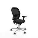 Jorquera sincro malla negra similpiel negro brazos 3D base aluminio  ruedas 65mm engomada