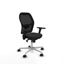 Jorquera sincro malla negra similpiel negro brazos 3D base aluminio  ruedas 65mm nailon