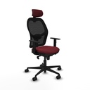 Jorquera sincro malla negra similpiel granate brazos 1D base nailon cabecero 2D ruedas 65mm nailon