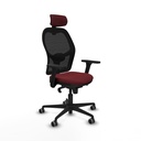 Jorquera sincro malla negra similpiel granate brazos 3D base nailon cabecero 2D ruedas 65mm engomada