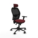 Jorquera sincro malla negra similpiel granate brazos 3D base nailon cabecero 2D ruedas 65mm nailon