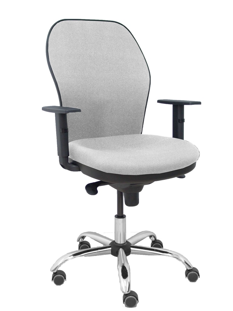 [15SB40B40B10CCRRP] Silla Jorquera respaldo bali gris claro asiento bali gris claro base cromada y ruedas parqué