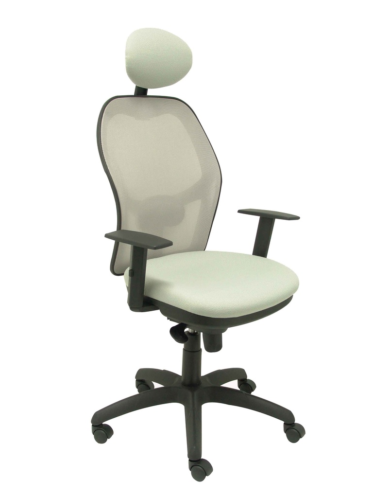 [15SGRBALI40C] Silla Jorquera malla gris asiento bali gris claro con cabecero fijo