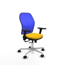 Jorquera traslack malla azul bali amarillo brazos 3D base aluminio  ruedas 65mm nailon