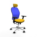 Jorquera traslack malla azul bali amarillo brazos 3D base aluminio cabecero 2D ruedas 65mm nailon