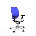 Jorquera traslack malla azul bali blanco brazos 2D base aluminio  ruedas 65mm engomada