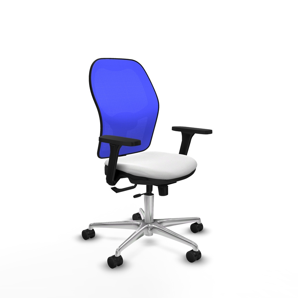 Jorquera traslack malla azul bali blanco brazos 3D base aluminio  ruedas 65mm nailon