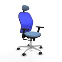 Jorquera traslack malla azul bali azul cielo brazos 3D base aluminio cabecero fijo ruedas 65mm nailon