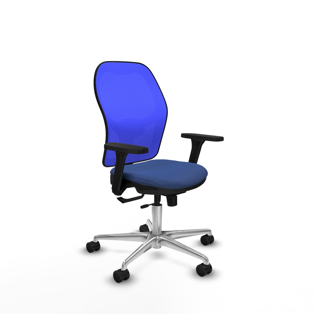 Jorquera traslack malla azul bali azul marino brazos 3D base aluminio  ruedas 65mm nailon