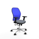 Jorquera traslack malla azul bali gris brazos 2D base aluminio  ruedas 65mm nailon