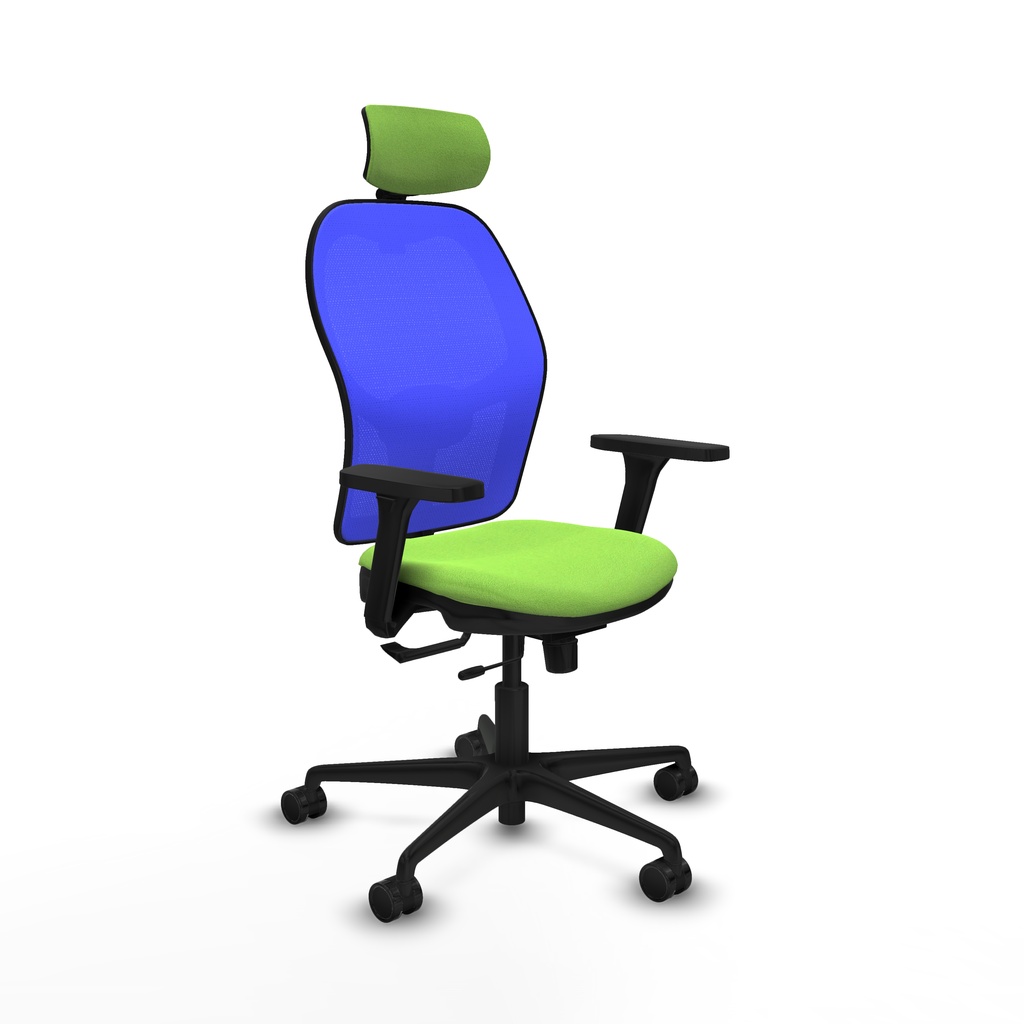 Jorquera traslack malla azul bali pistacho brazos 3D base nailon cabecero 2D ruedas 65mm nailon