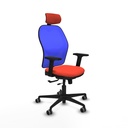 Jorquera traslack malla azul bali naranja oscuro brazos 2D base nailon cabecero 2D ruedas 65mm engomada