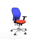 Jorquera traslack malla azul bali naranja oscuro brazos 2D base aluminio  ruedas 65mm engomada