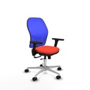 Jorquera traslack malla azul bali naranja oscuro brazos 3D base aluminio  ruedas 65mm nailon