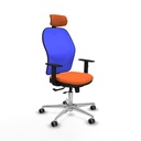 Jorquera traslack malla azul bali naranja brazos 1D base aluminio cabecero 2D ruedas 65mm engomada