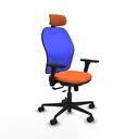 Jorquera traslack malla azul bali naranja brazos 3D base nailon cabecero 2D ruedas 65mm nailon