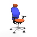 Jorquera traslack malla azul bali naranja brazos 3D base aluminio cabecero 2D ruedas 65mm engomada
