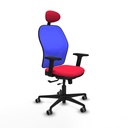 Jorquera traslack malla azul bali rojo brazos 2D base nailon cabecero fijo ruedas 65mm engomada