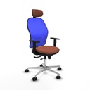 Jorquera traslack malla azul bali marrón brazos 1D base aluminio cabecero 2D ruedas 65mm nailon