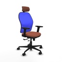 Jorquera traslack malla azul bali marrón brazos 2D base nailon cabecero 2D ruedas 65mm nailon