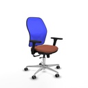 Jorquera traslack malla azul bali marrón brazos 3D base aluminio  ruedas 65mm engomada