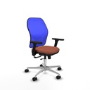 Jorquera traslack malla azul bali marrón brazos 3D base aluminio  ruedas 65mm nailon