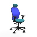 Jorquera traslack malla azul bali turquesa brazos 2D base nailon cabecero 2D ruedas 65mm nailon