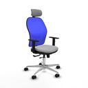 Jorquera traslack malla azul bali gris claro brazos 1D base aluminio cabecero 2D ruedas 65mm nailon