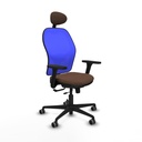 Jorquera traslack malla azul bali marrón oscuro brazos 3D base nailon cabecero fijo ruedas 65mm engomada