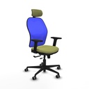 Jorquera traslack malla azul bali verde oliva brazos 2D base nailon cabecero 2D ruedas 65mm engomada
