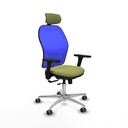 Jorquera traslack malla azul bali verde oliva brazos 3D base aluminio cabecero 2D ruedas 65mm engomada