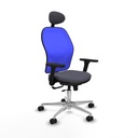 Jorquera traslack malla azul bali gris oscuro brazos 3D base aluminio cabecero fijo ruedas 65mm nailon