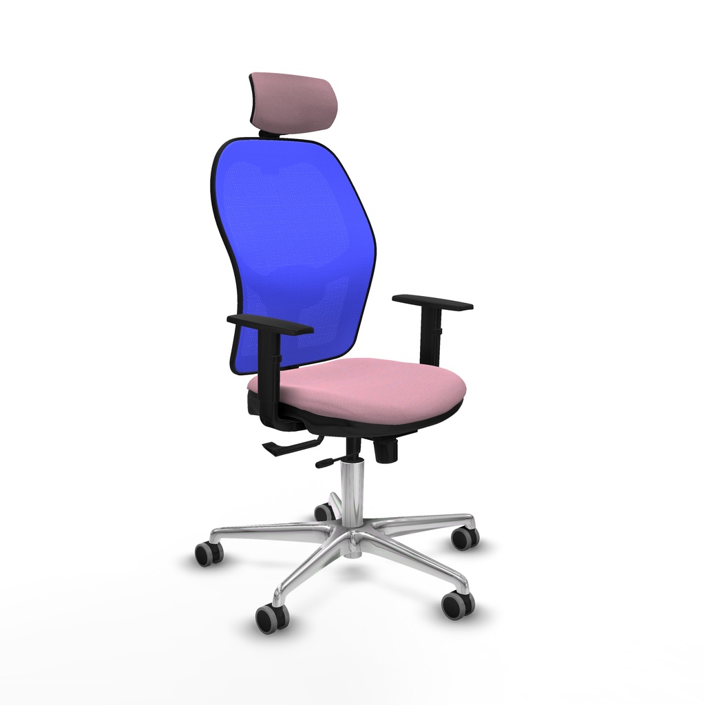 Jorquera traslack malla azul bali rosa brazos 1D base aluminio cabecero 2D ruedas 65mm engomada