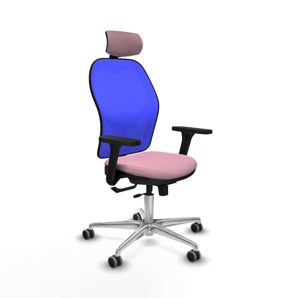 Jorquera traslack malla azul bali rosa brazos 3D base aluminio cabecero 2D ruedas 65mm engomada