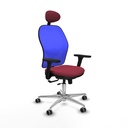 Jorquera traslack malla azul bali granate brazos 3D base aluminio cabecero fijo ruedas 65mm engomada