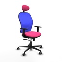 Jorquera traslack malla azul similpiel rosa brazos 1D base nailon cabecero fijo ruedas 65mm engomada