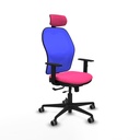 Jorquera traslack malla azul similpiel rosa brazos 1D base nailon cabecero 2D ruedas 65mm engomada